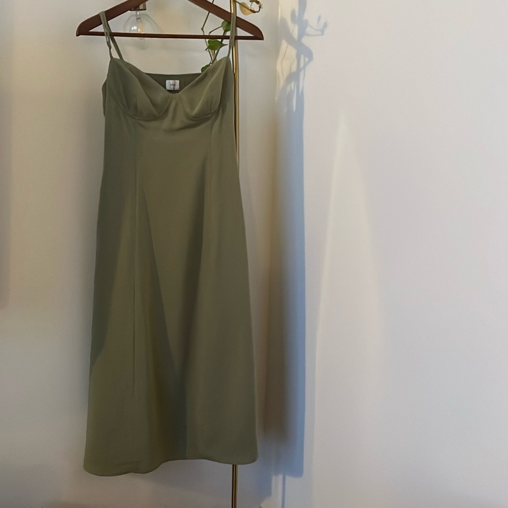 Wilfred sage green lined slip dress